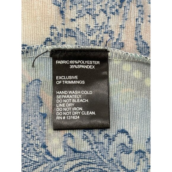 Calessa Womens Kimono Cardigan Burnout Blue Orange Artsy Open Front Size 3X - Picture 7 of 7